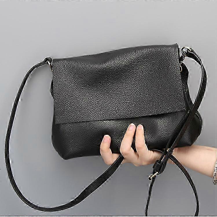 Multi-layer storage genuine leather cross-body bag