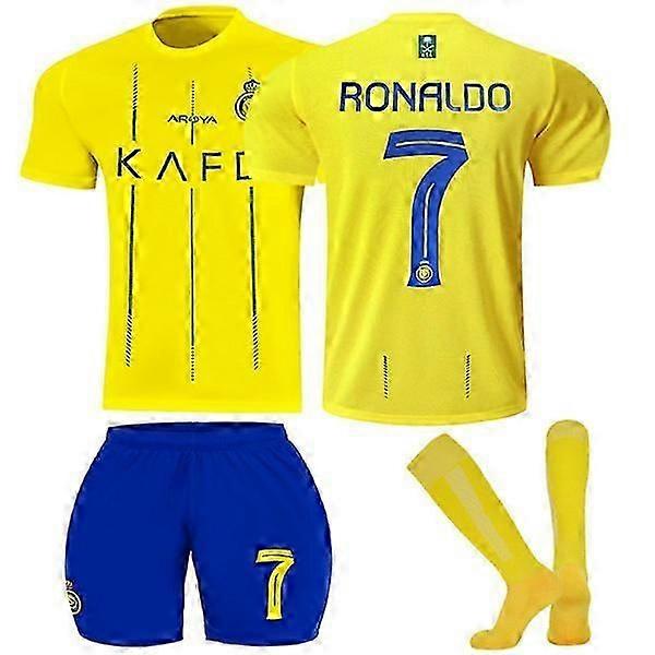 2023-2024 Al-Nassr FC Soccer Jerseys for Kids No.7 Ronaldo 24 24 HOME