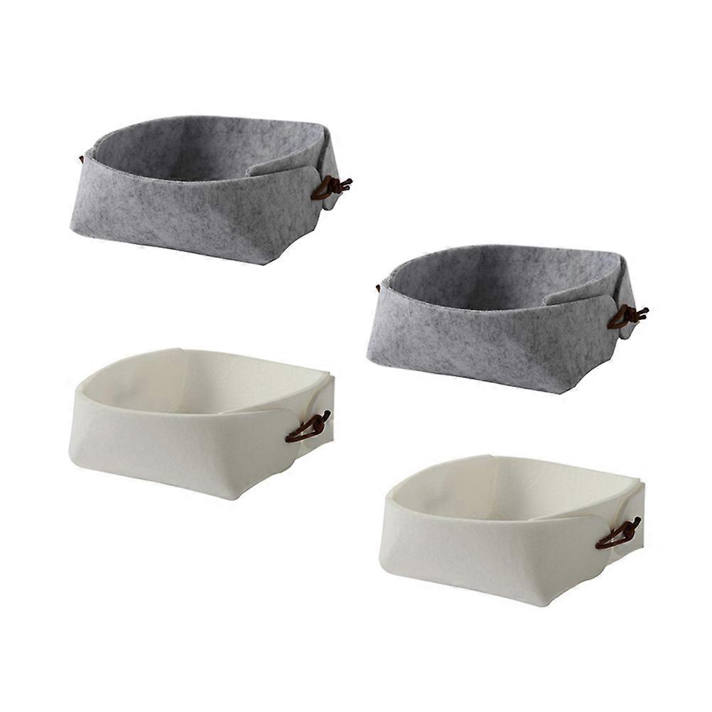 Felt Storage Box for Jewelry and Sundries Assorted Color Compact and Lightweight 4 Pieces