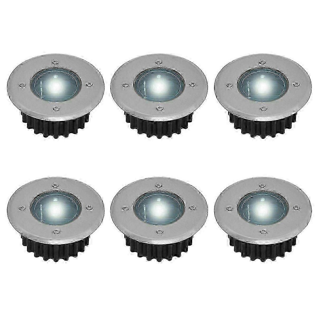 6 solcelle LED-spotlights for utendørs bakkemontering 85 mm diameter