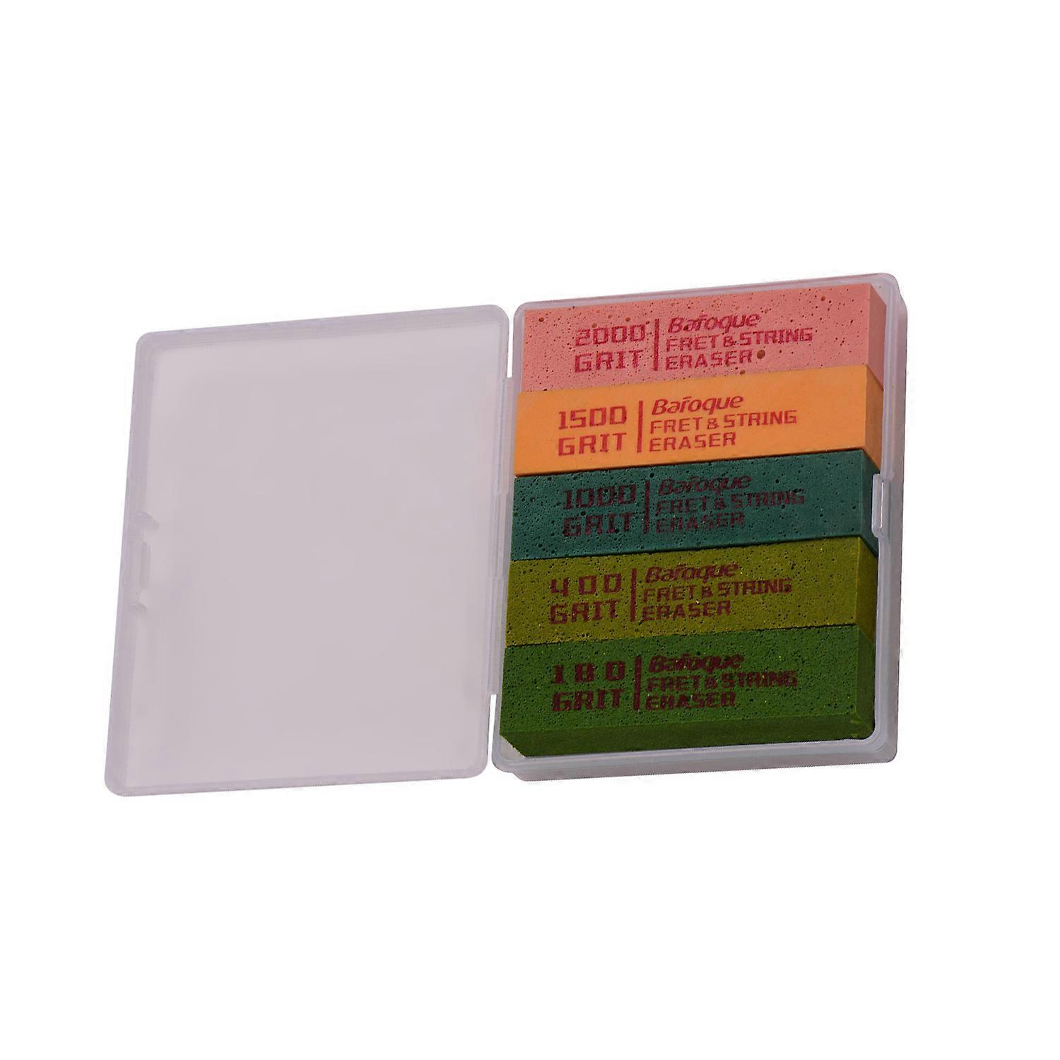 Guitar Fret Polishing Erasers Abrasive Rubber Blocks with 180 400 1000 1500 2000 Grit for Fretboard String Maintenance and Polishing