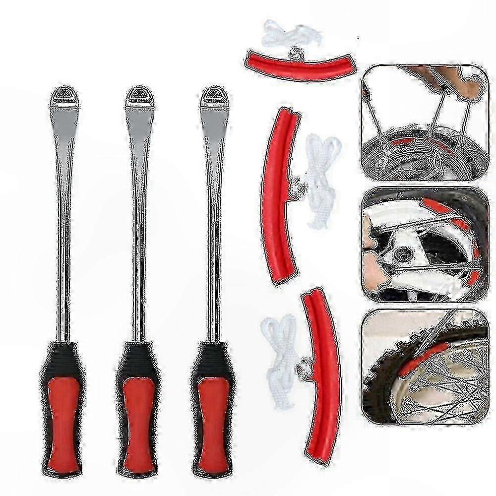 Tire Lever Tool Set with Valve Caps and Rim Protectors for Motorcycle Use