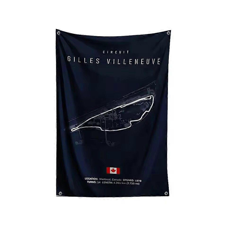 F1 Poster circuit art print grand prix formula montreal track posters flag Type 090