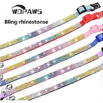 Cat Collar Breakaway Bling Diamond Rhinestone with Bell Adjustable for Cats and Kitten Girl boy (Pink) 2025