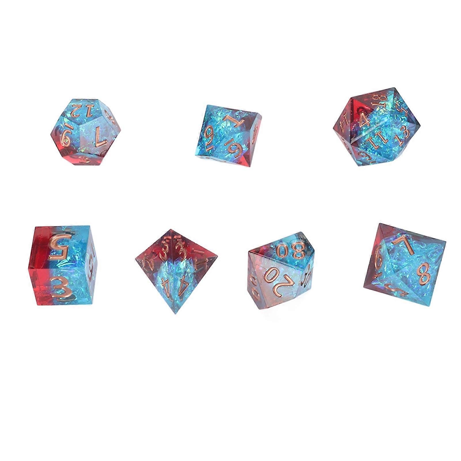 7pcs Clear Assorted Polyhedral Resin Dice Set for RPG Games