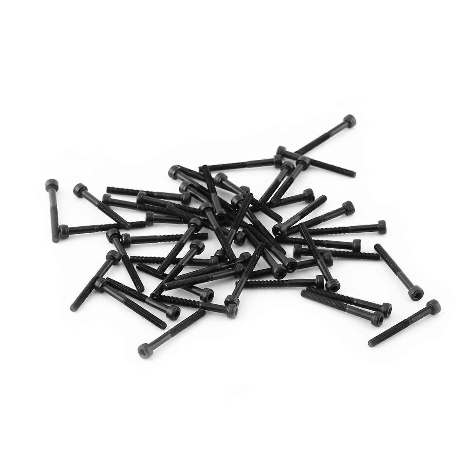M3 Black Hex Socket Cap Head Screw Bolt Set (M3*30mm,Partially Threaded,50pcs)