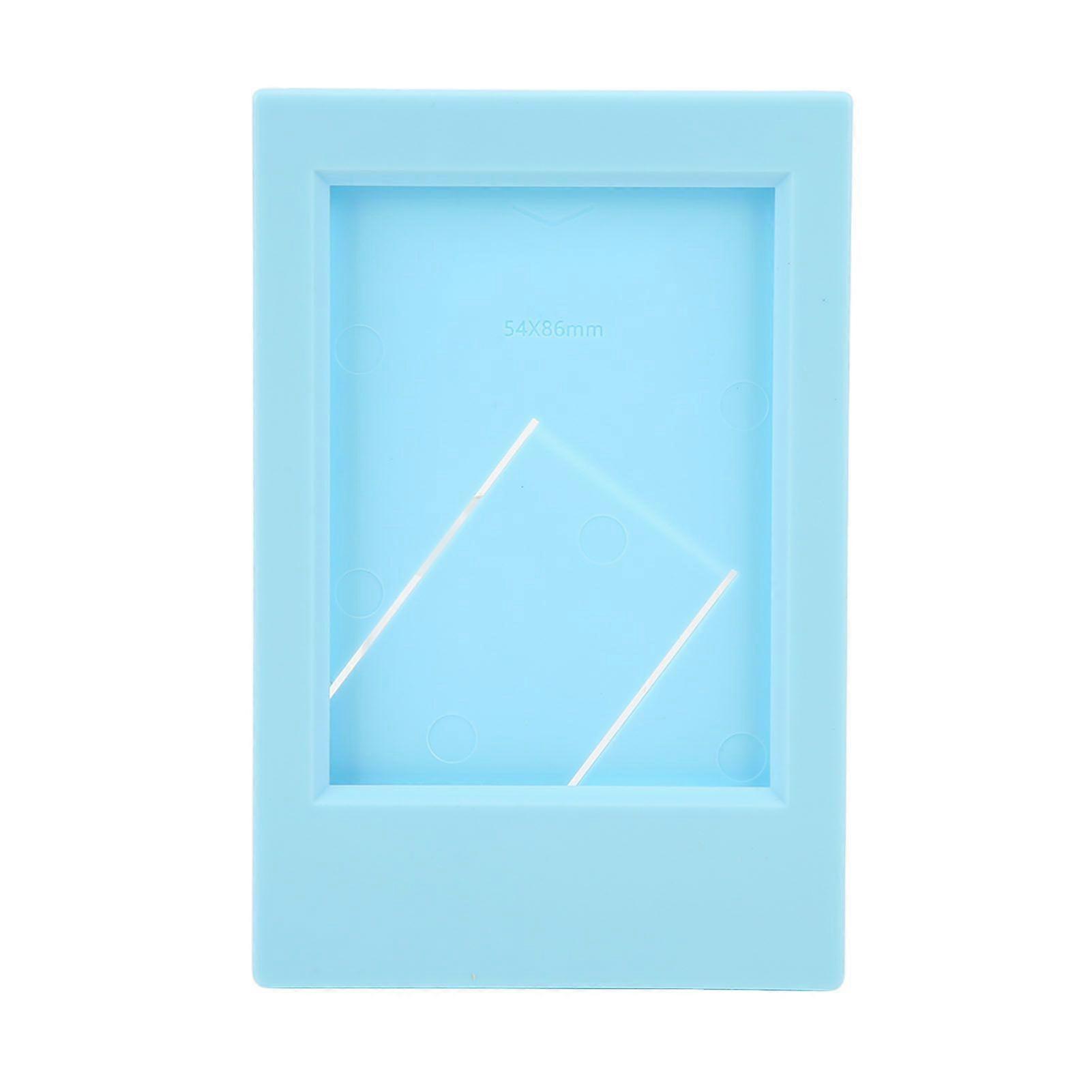 Photo Frame Plastic Rectangle Desktop Classical Stand Picture Frame for Fujifilm for Instax Mini 3in Photos Sky Blue