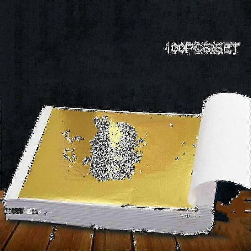 24K Gold Foil Papers 100pcs Fade Resistant for Paintings Statues Furniture
