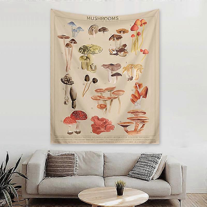 Mushroom plant tapestry types introduction background cloth geometric pattern Nordic style tapestry
