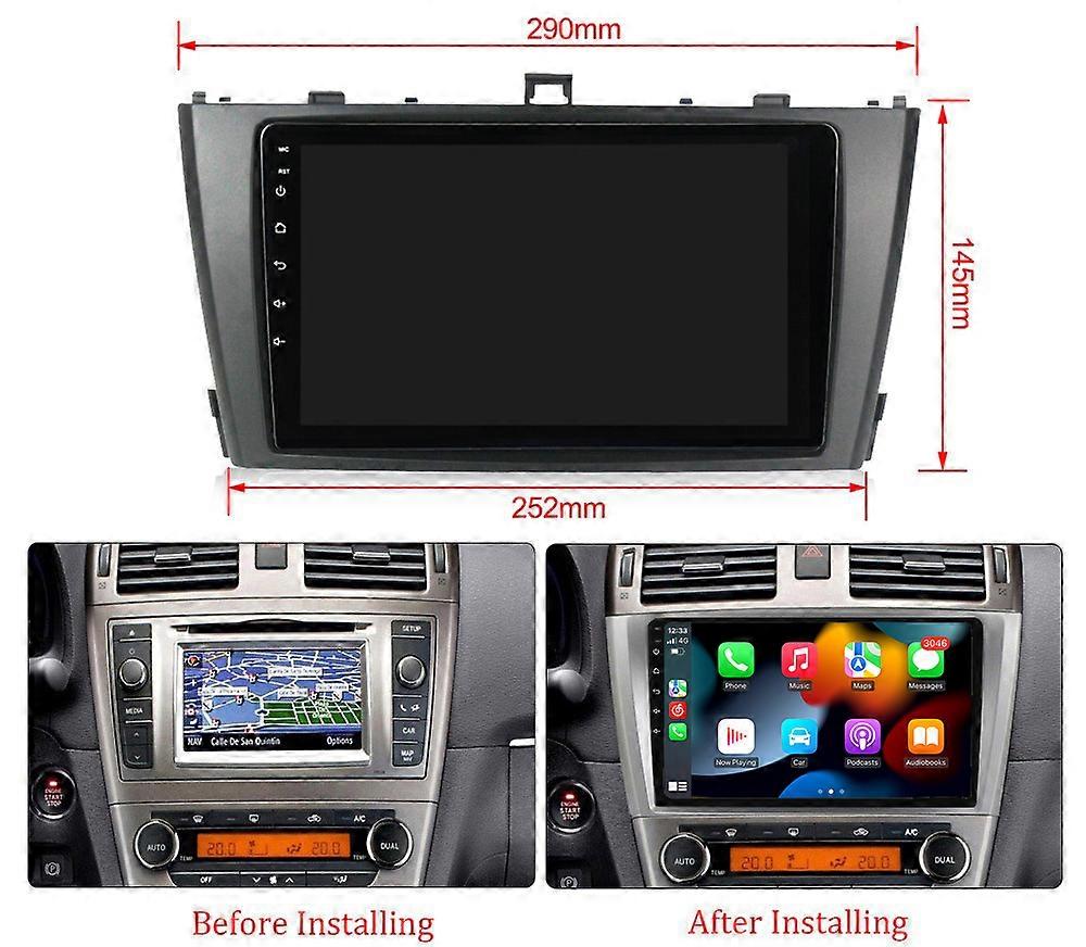 Car Multimedia Player 4G+64G For Toyota Avensis 3 2008-2015 / B CarPlay Android Auto Stereo Radio GPS Navigation Autoradio Bluetooth 2Din Touch Screen