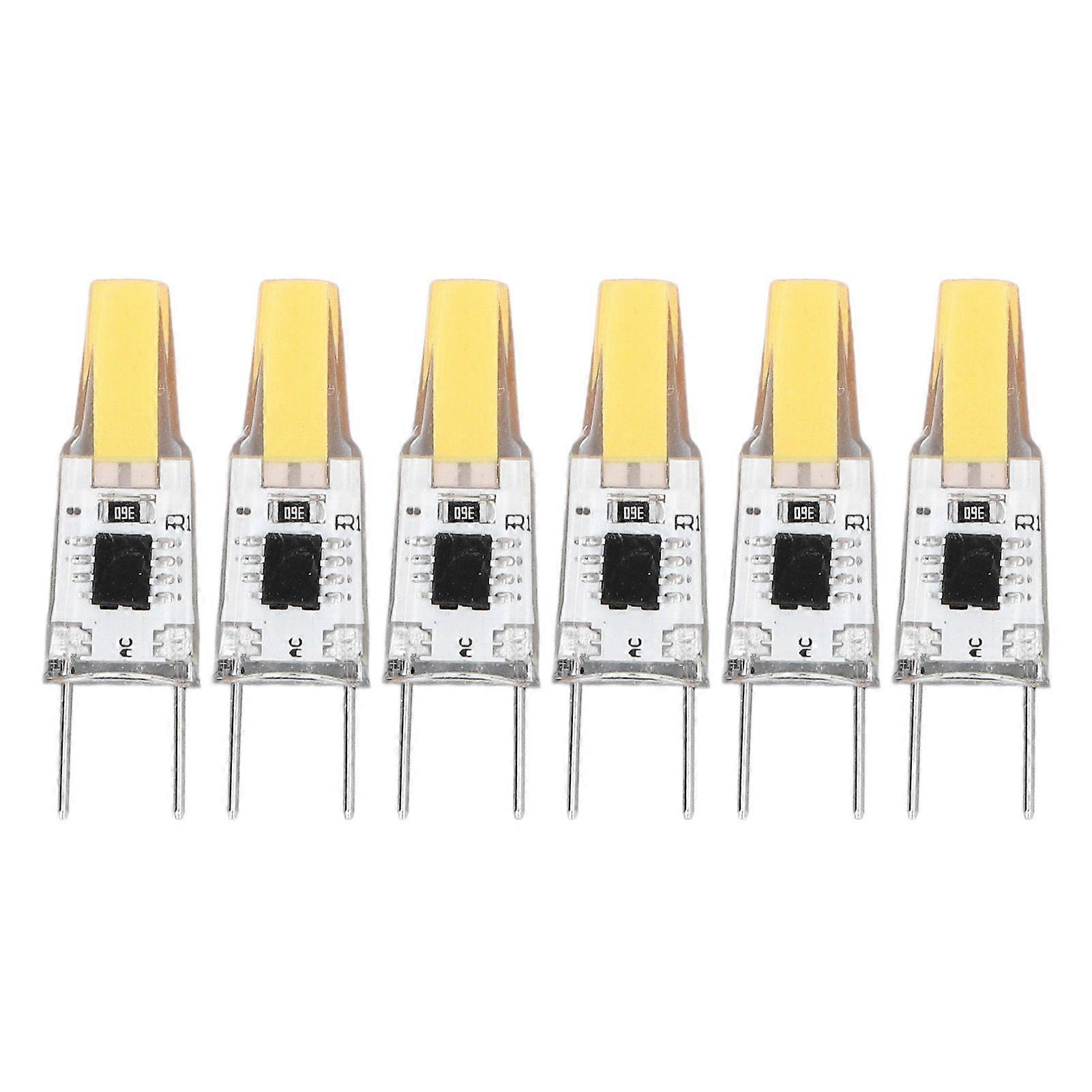 6Pcs G8 LED Bulb 3W COB Dimmable 360 Degrees Light Energy Saving 50000 Hours Light Bulbs for Ceiling Wall Light 100130V Warm White
