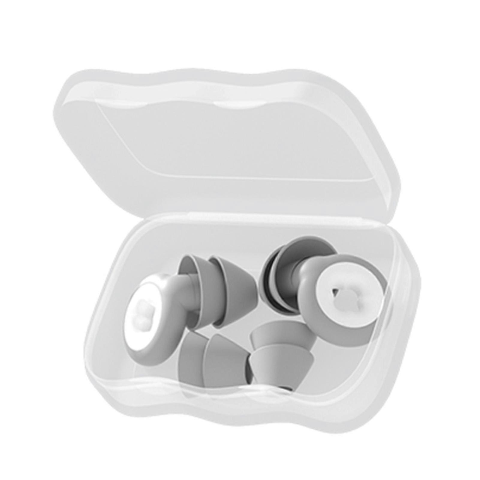 Reusable Nano Silicone Noise Cancelling Ear Plugs for Sleeping Grey