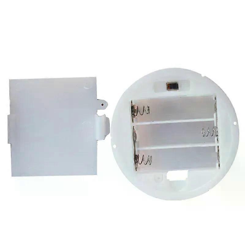 2pcs 3 AA 2A Battery 45V Holder Box Case with Switch Cover White Round Battery Case 3x AA Battery Base Socket Organizer Holder