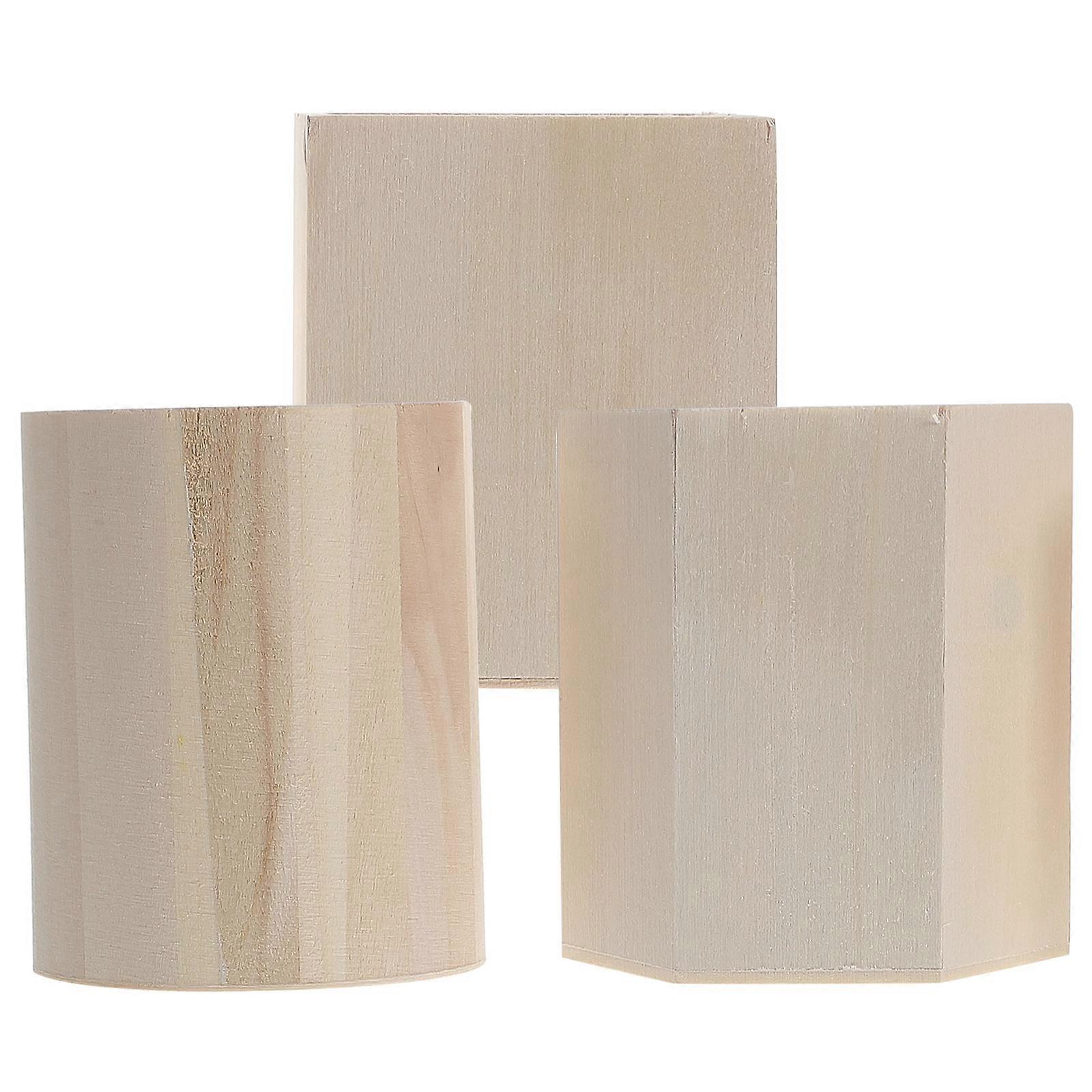 Khaki Wood Pencil Holder for Desk with Pen Organizer 9Pcs Set