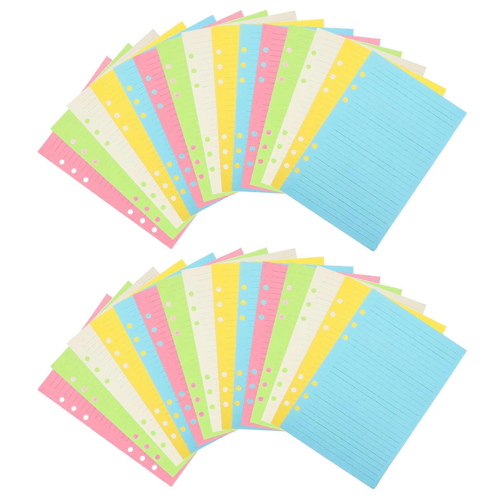 Assorted Color Notebook Insert Paper for Office with 200 Sheets Refill