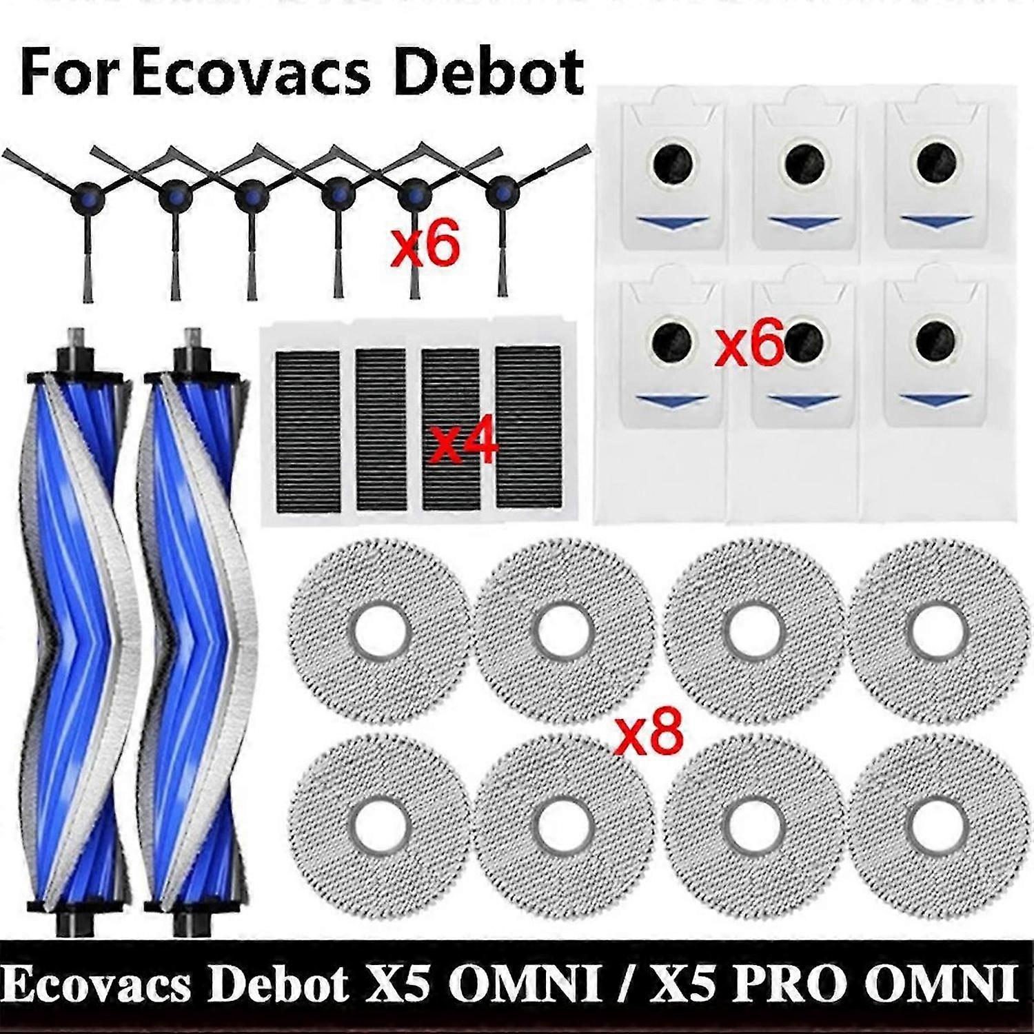 For X5 OMNI / X5 PRO OMNI Robot Vaccum Replacement Parts Dust Bag Main Side Brush Filter Mop Accesso