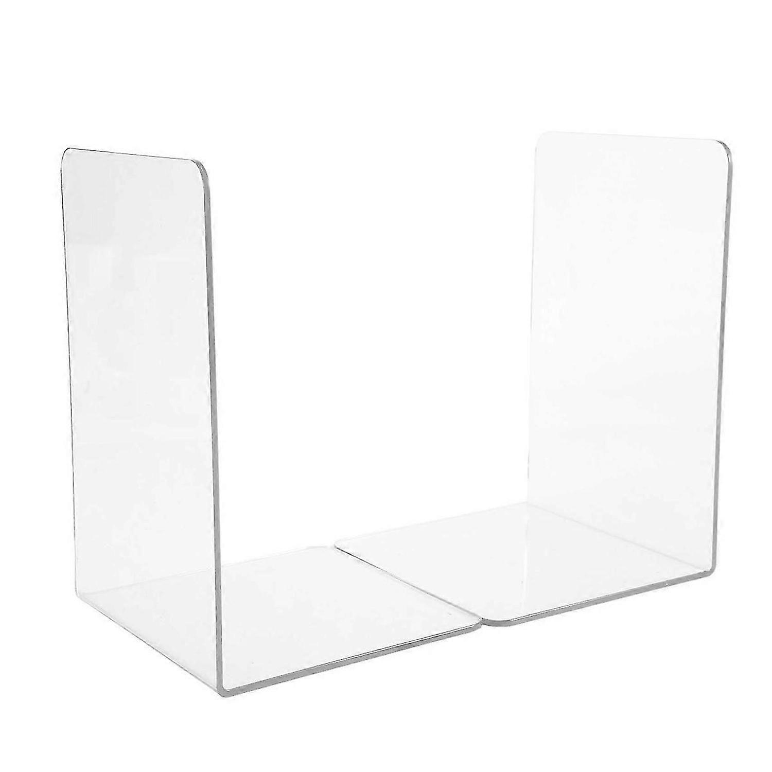 2PCS  parent Acrylic Bookends L-Shaped Bookshelf