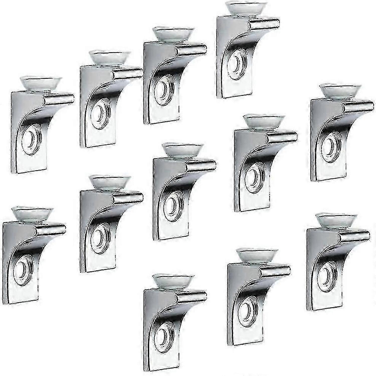 Glass Shelf Bracket, 12 Pcs Zinc Alloy Ed Right Shelf Fixing Clip With Suct Base