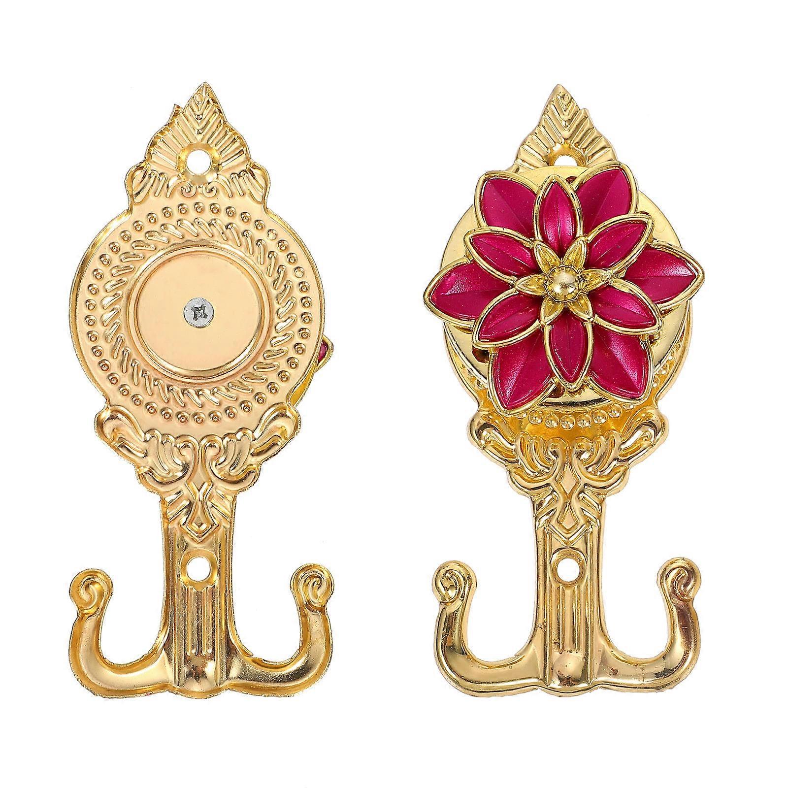 Wall Mounted Tiebacks for Lotus Design Curtain Hooks 2Pcs Home Use