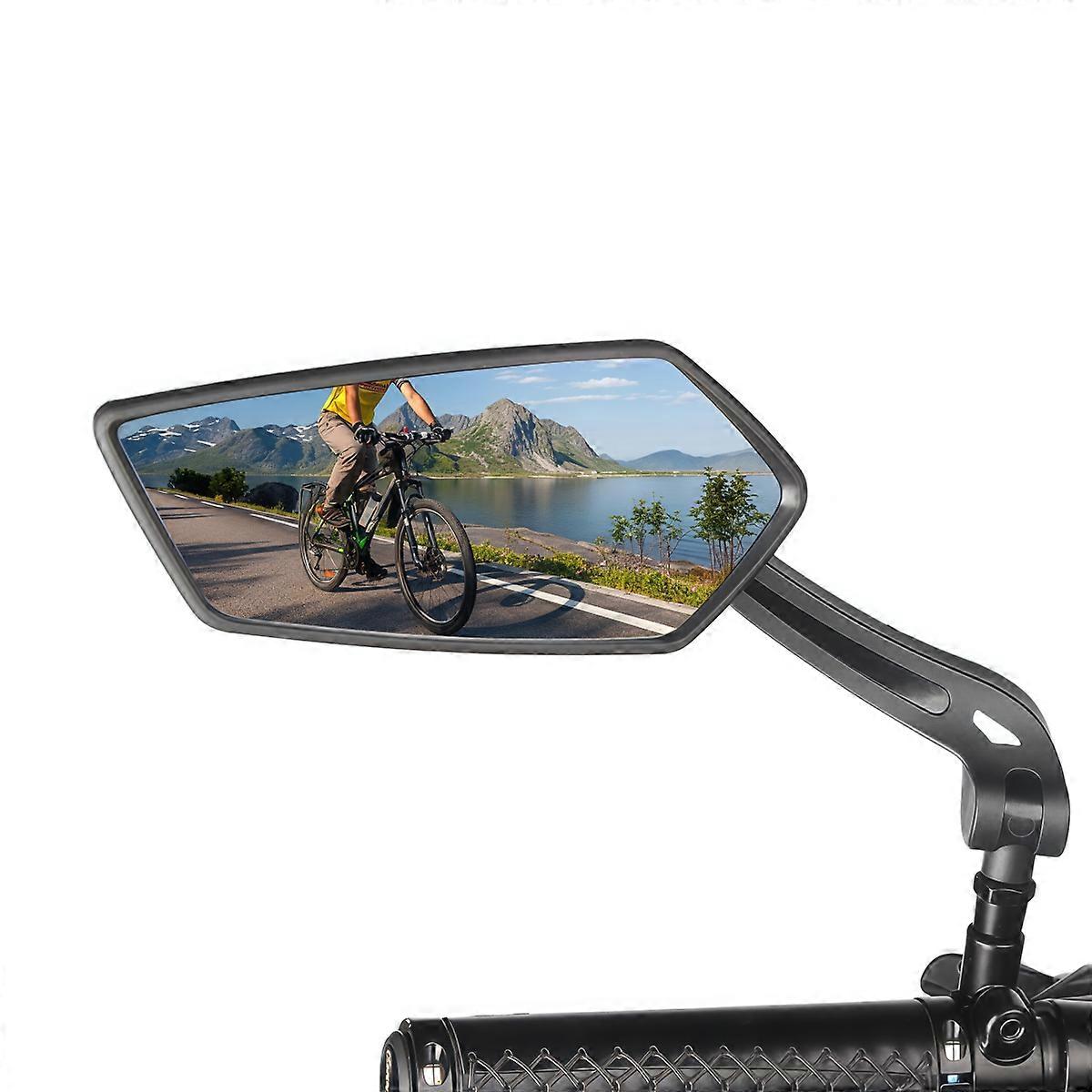 Grundig Bicycle Rear View Mirror Left Side 360 Adjustable Handlebar Mirror Wide Angle Anti Glare Glass for Road and Mountain Bikes