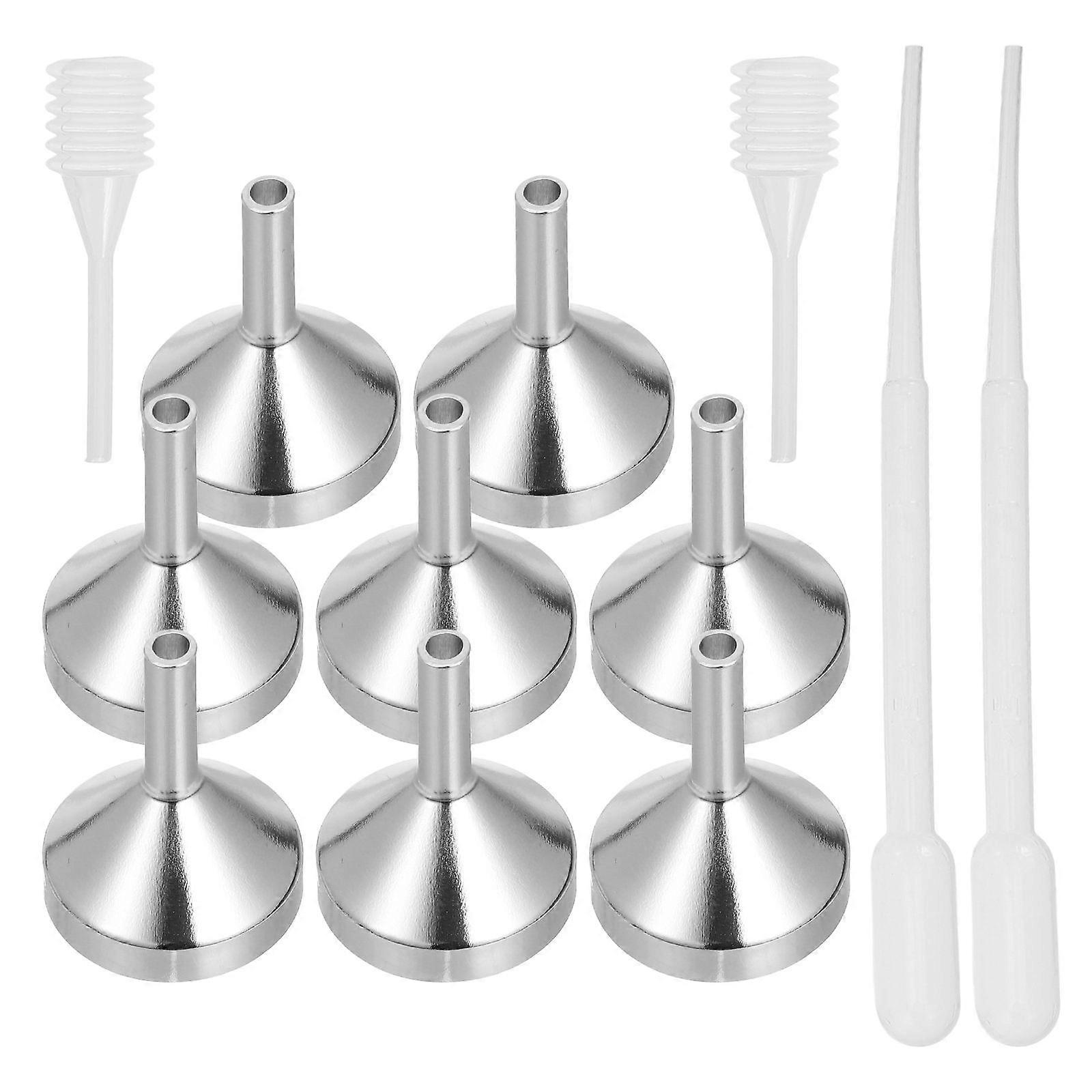 1 Set Mini Funnel Small Metal Funnels with Droppers for Filling Small Bottles
