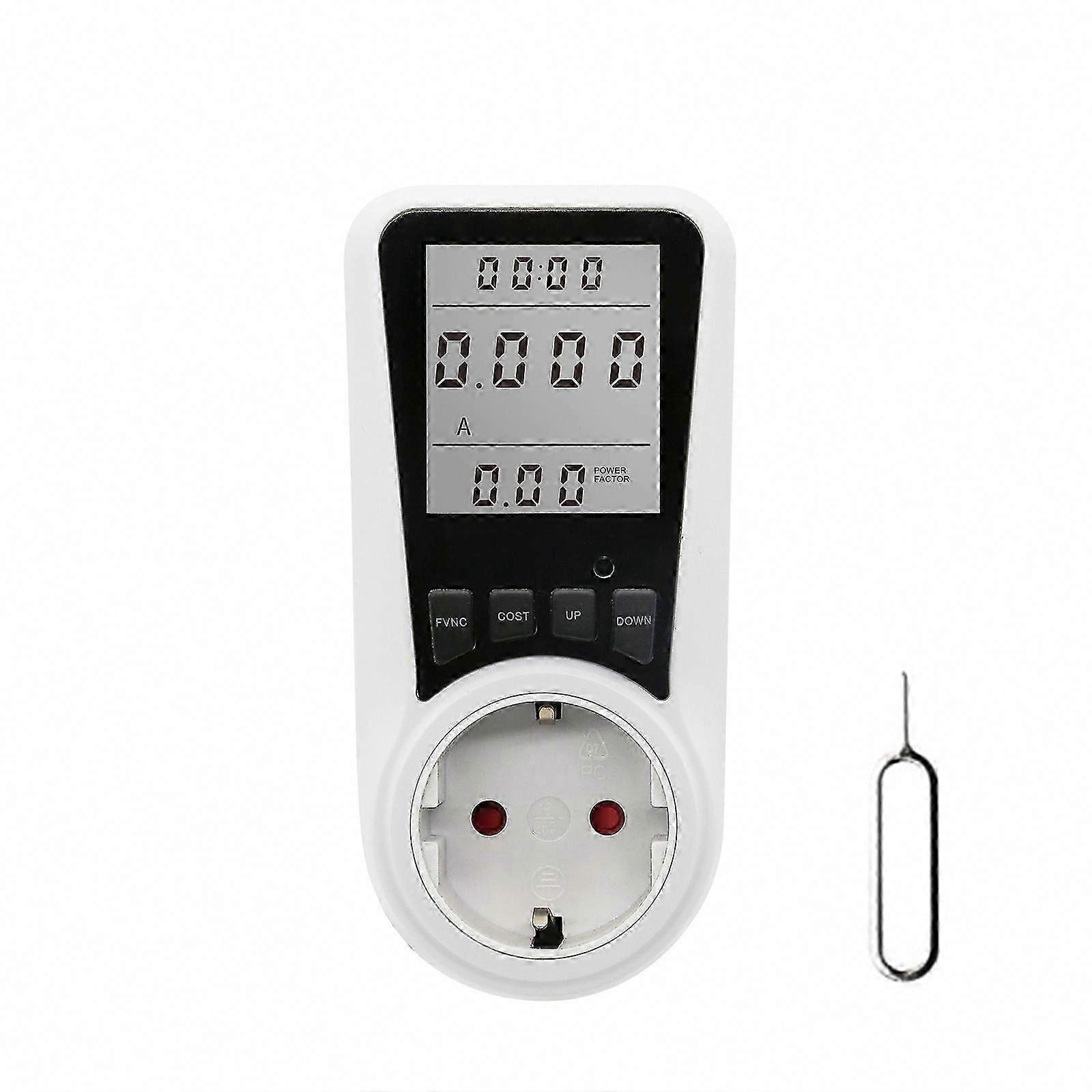 Electricity Meter Socket with Energy Measurement, 7 Monitoring Modes, Overload Protection, White