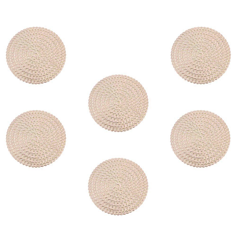 Heat Insulation Table Mat for Cup 6Pcs Vintage Hollow Style Wheat Coasters