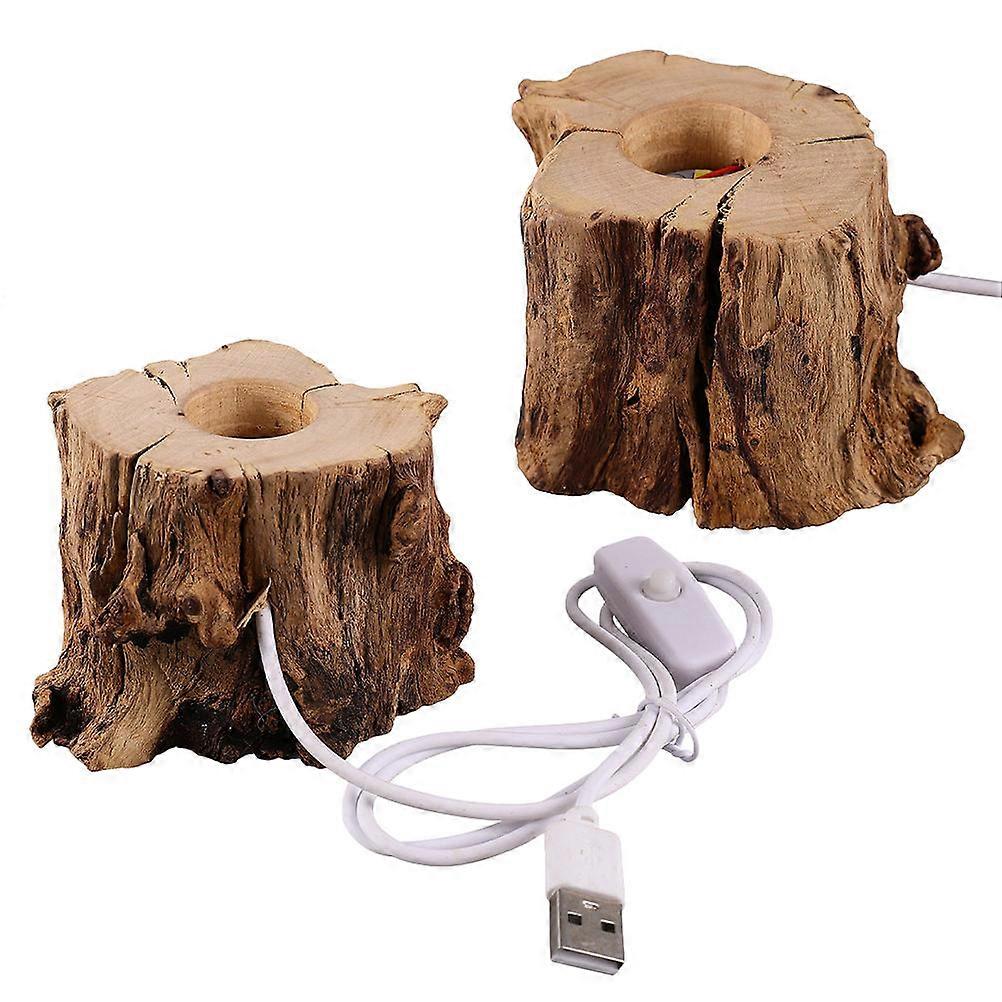 Wooden Crystal Ball Stand for Display with USB LED Light 6Pcs Set