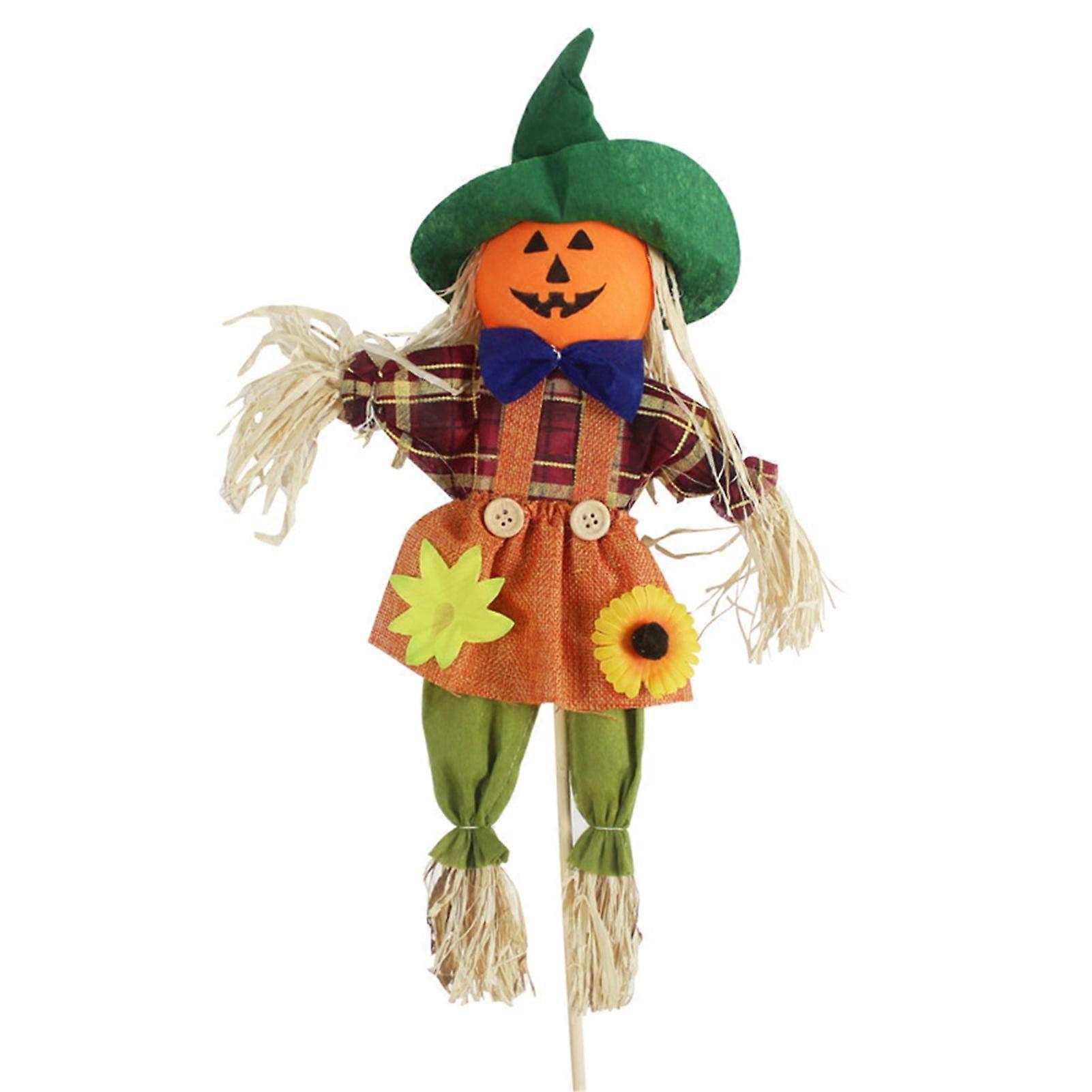 Sunjoy Tech Scarecrow Decor Attractive Colorful with Bucket Halloween Adorable Scarecrow for Garden