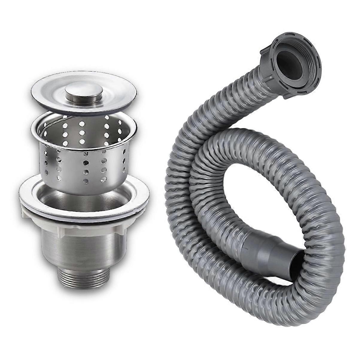 Drain Plug Basket Strainer Stainless Steel Sink Plug Kit Hair Salon Shampoo Sink Drain Plug Kit Quic