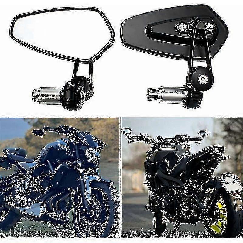 Motorcycle Handlebar Mirrors Motorbike Mirrors for XJ6 MT01 MT03 MT07 MT09 (Black)
