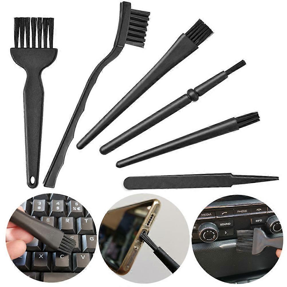 Computer Cleaning Brush Set For Home Office Electronic Devices Black 2 Sets Functional Dust Removal Tools