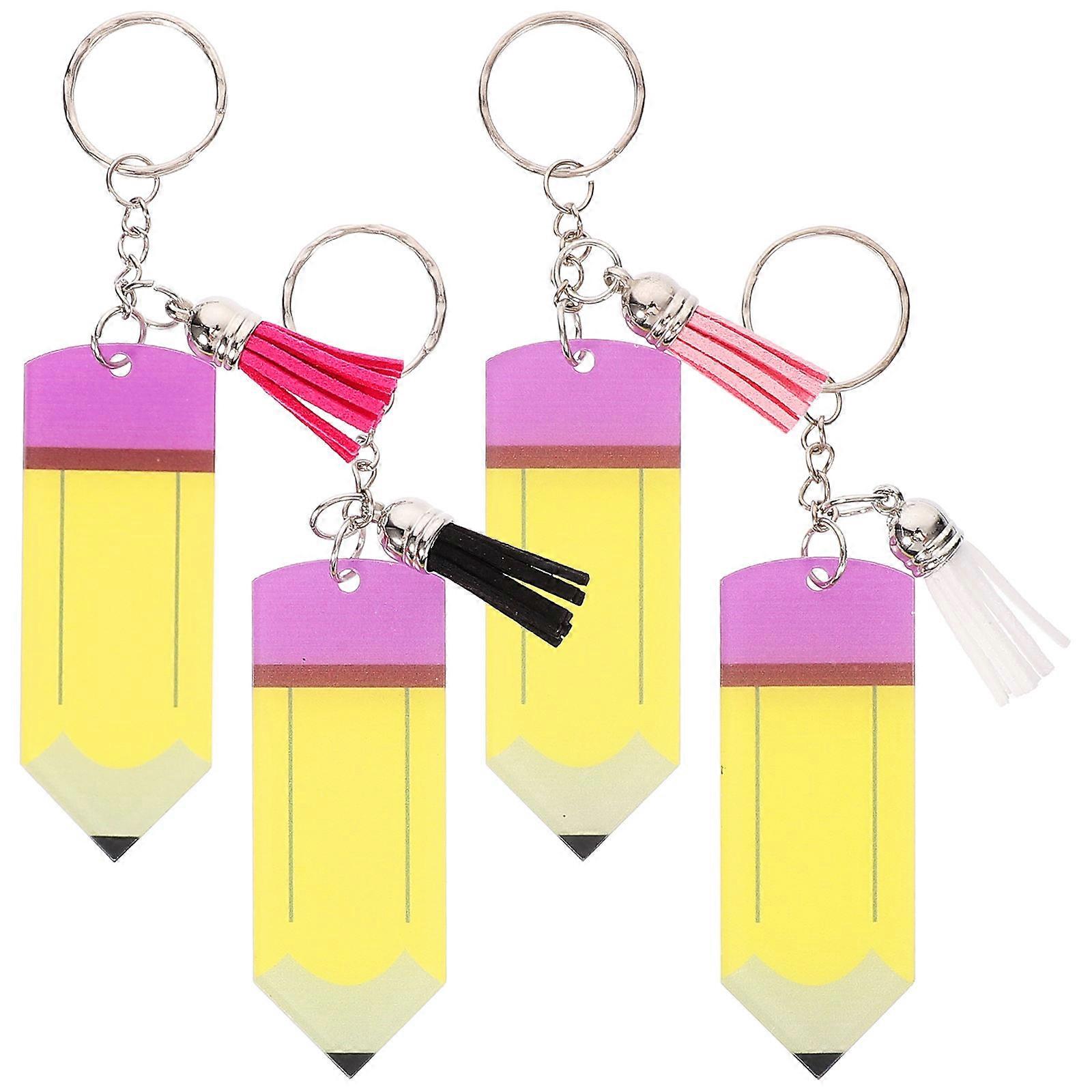 Fashionable Key Hanging Decors Pencil Key Chains Ideal For Back To School In Assorted Color 12Pcs