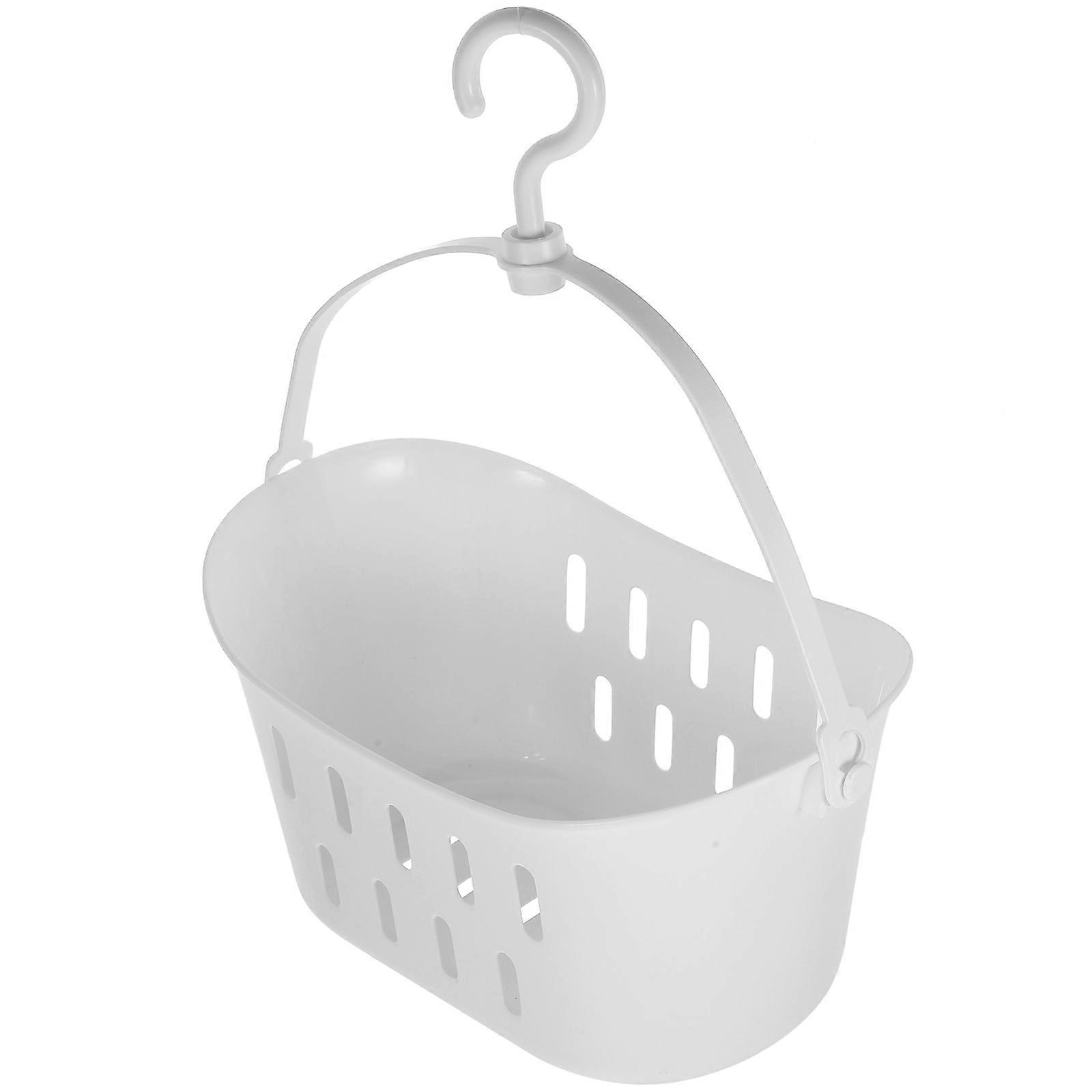 White Hanging Shower Organizer Plastic Basket for Storage 3Pcs