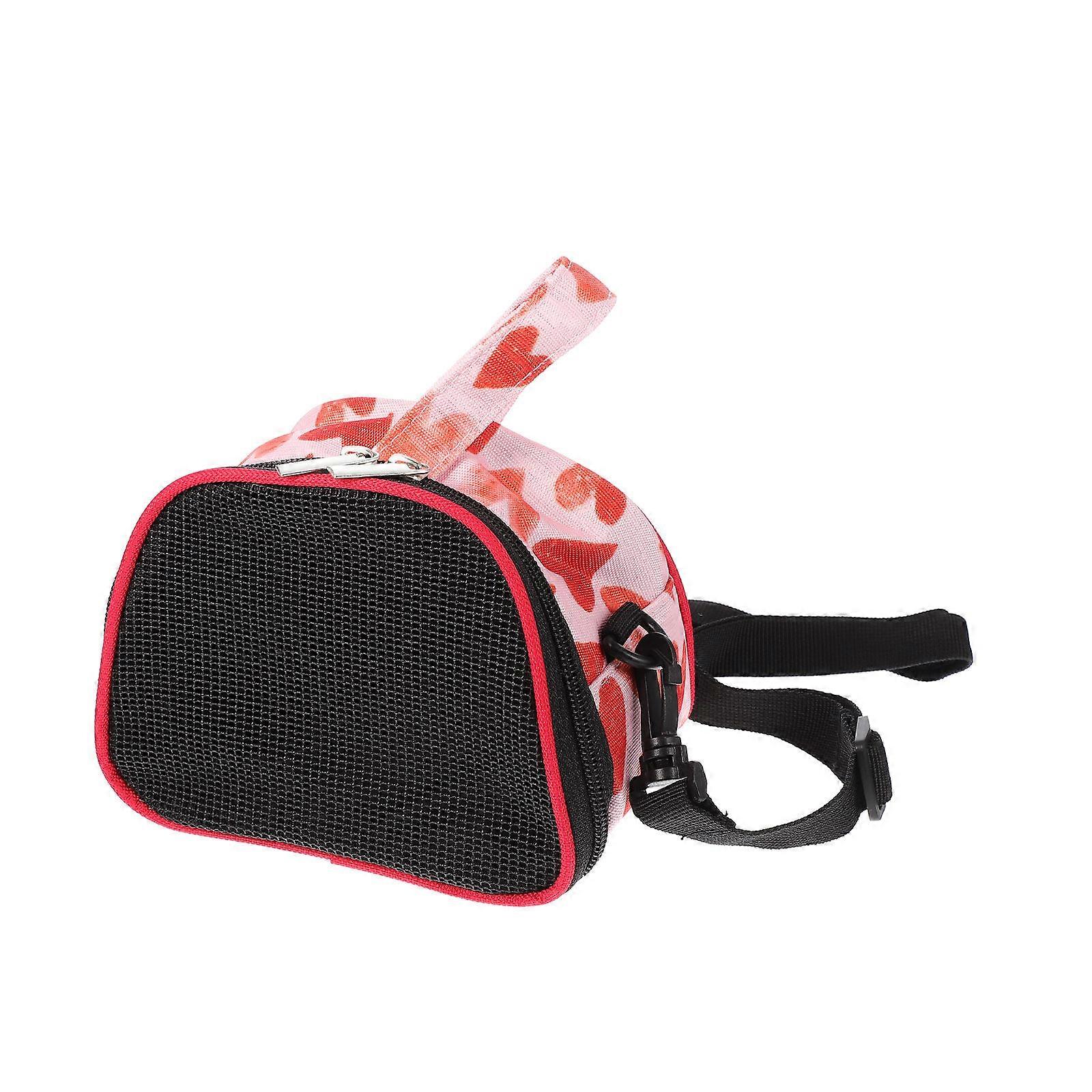 Portable Small Pets Carrier for Hamsters with Thickened Eyelets for Bite Resistance and Red Oxford Cloth 1Pack