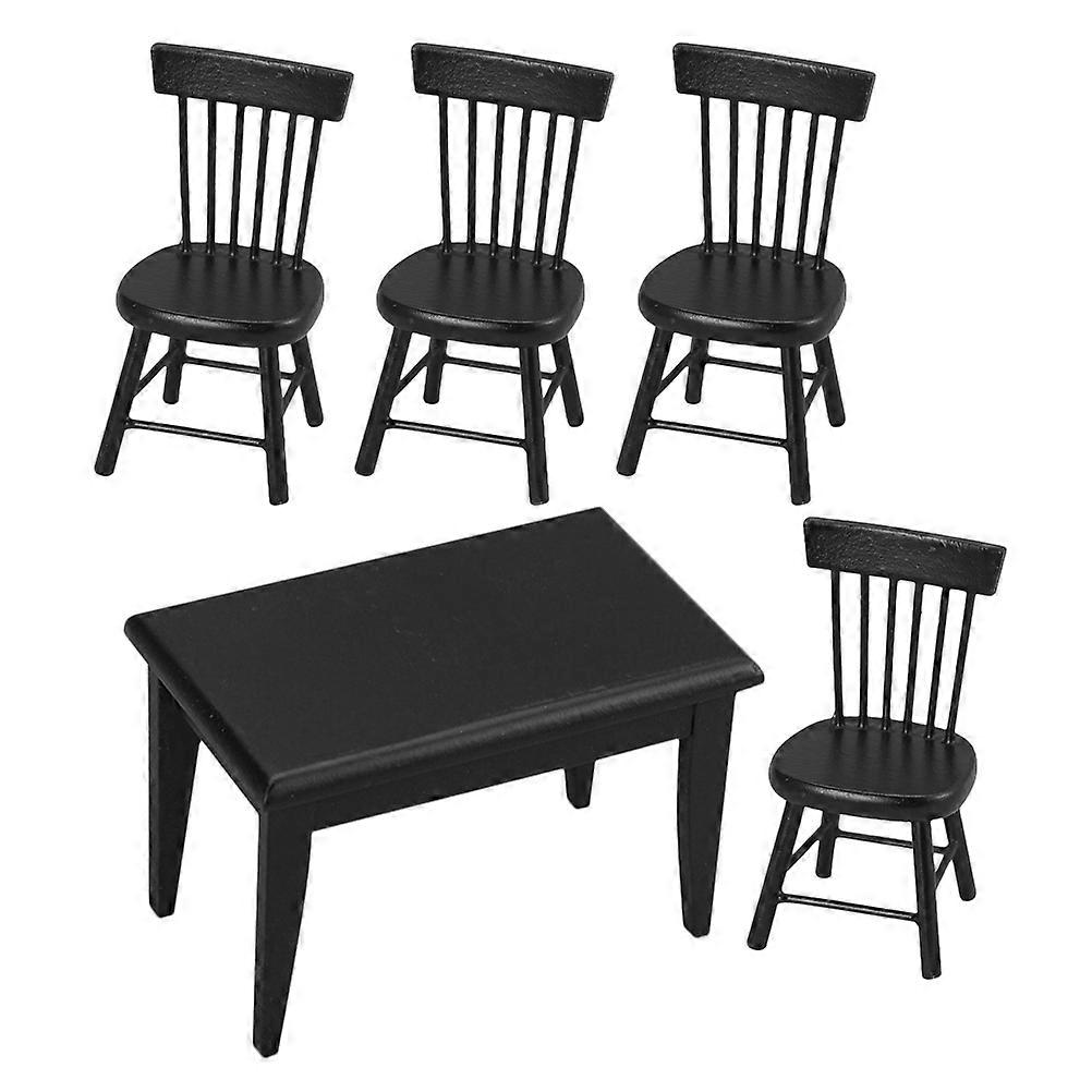 Doll House Miniature Furniture Dining Table And Chairs Inspire Creativity For Indoor Use 3 Sets Vivid Appearance