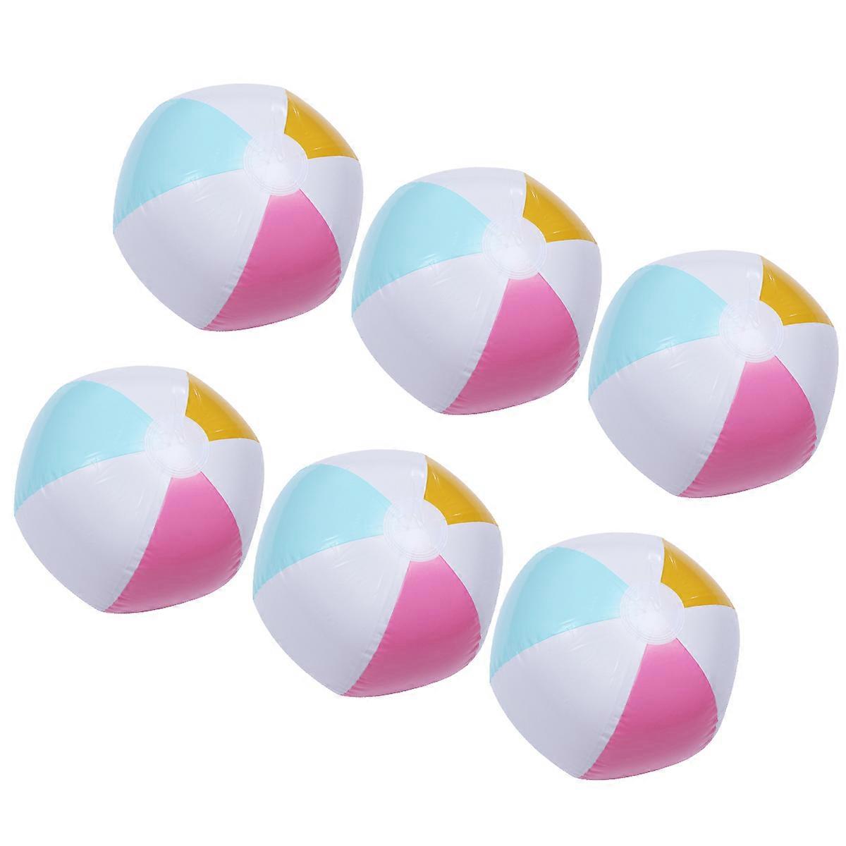 Colorful Inflatable Beach Ball 6Pcs Round Pool Party Supplies Designed For Children During Summer Activities