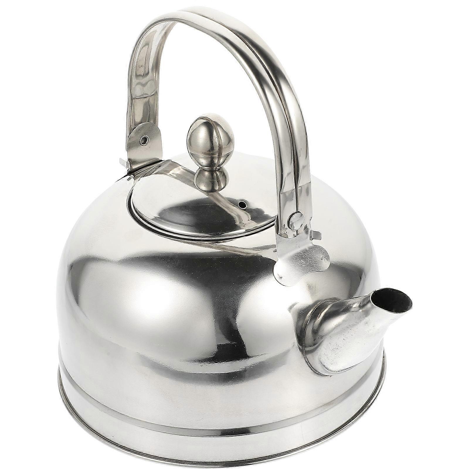 Kitchen Tea Kettle Stainless Steel for Water Boiling 2Pcs Silver