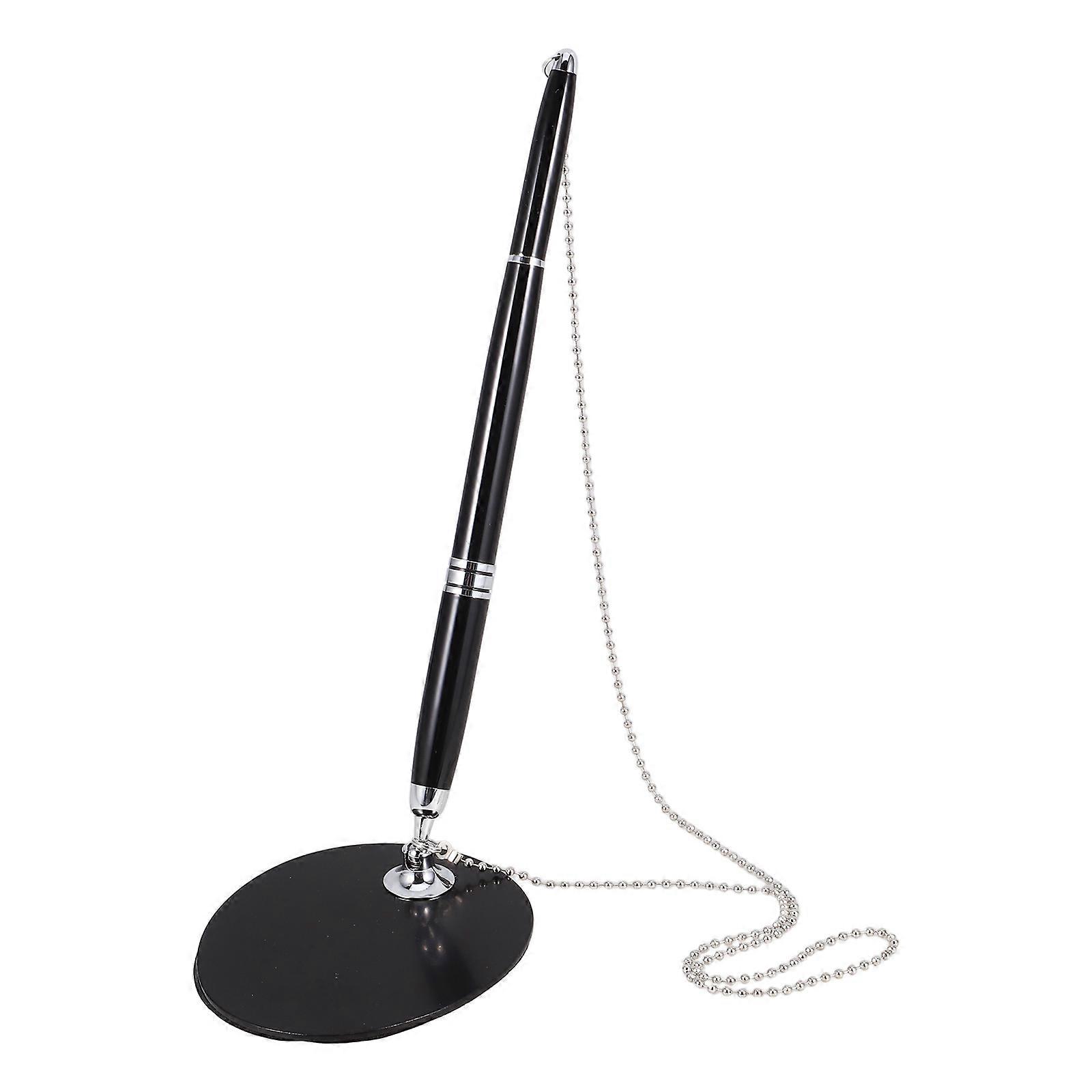 5Pcs Anti-Theft Secure Pen with Chain and Holder for Office Desk Use