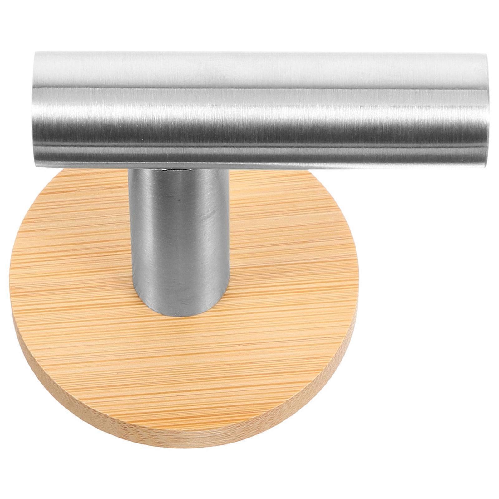 Bathroom Hooks Bamboo Stainless Steel 3Pcs Wall Hooks for Hanging