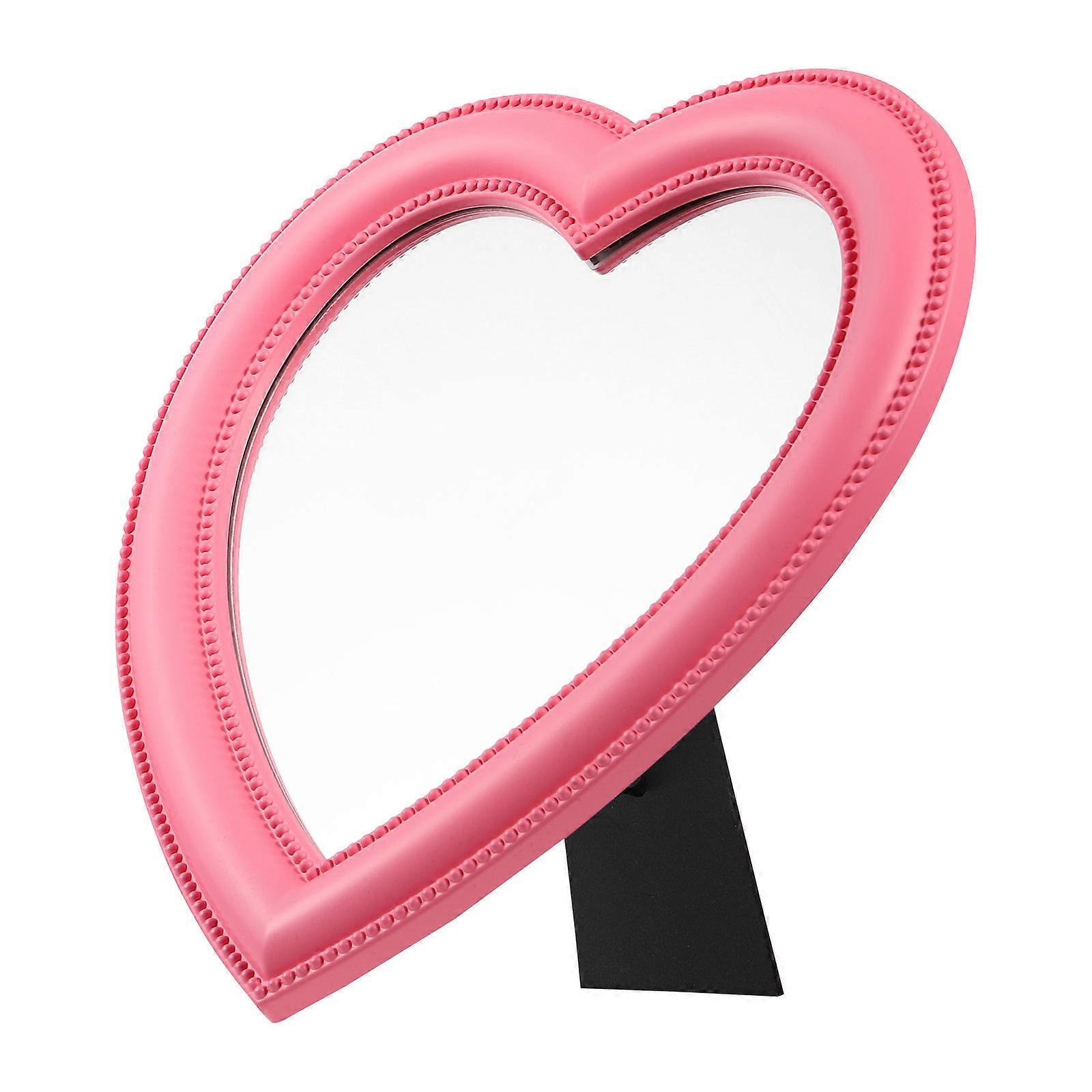 Pink Heart Shaped Makeup Mirror Vosarea Dual Use Mirror for Women