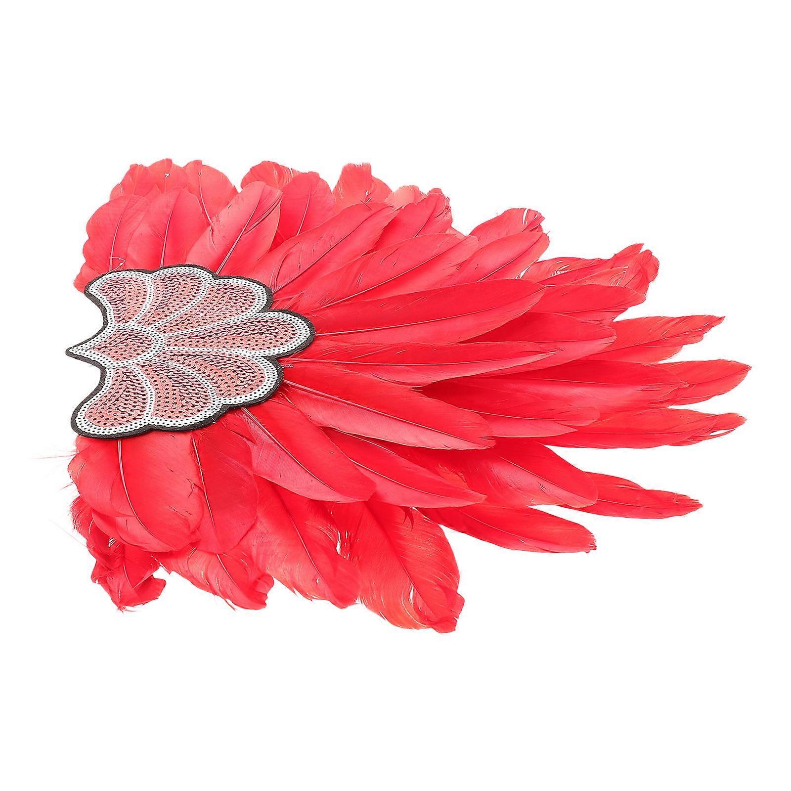 Flapper Headdress For Cosplay Enthusiasts At Carnival And Themed Events In Red With Decoration 3Pcs