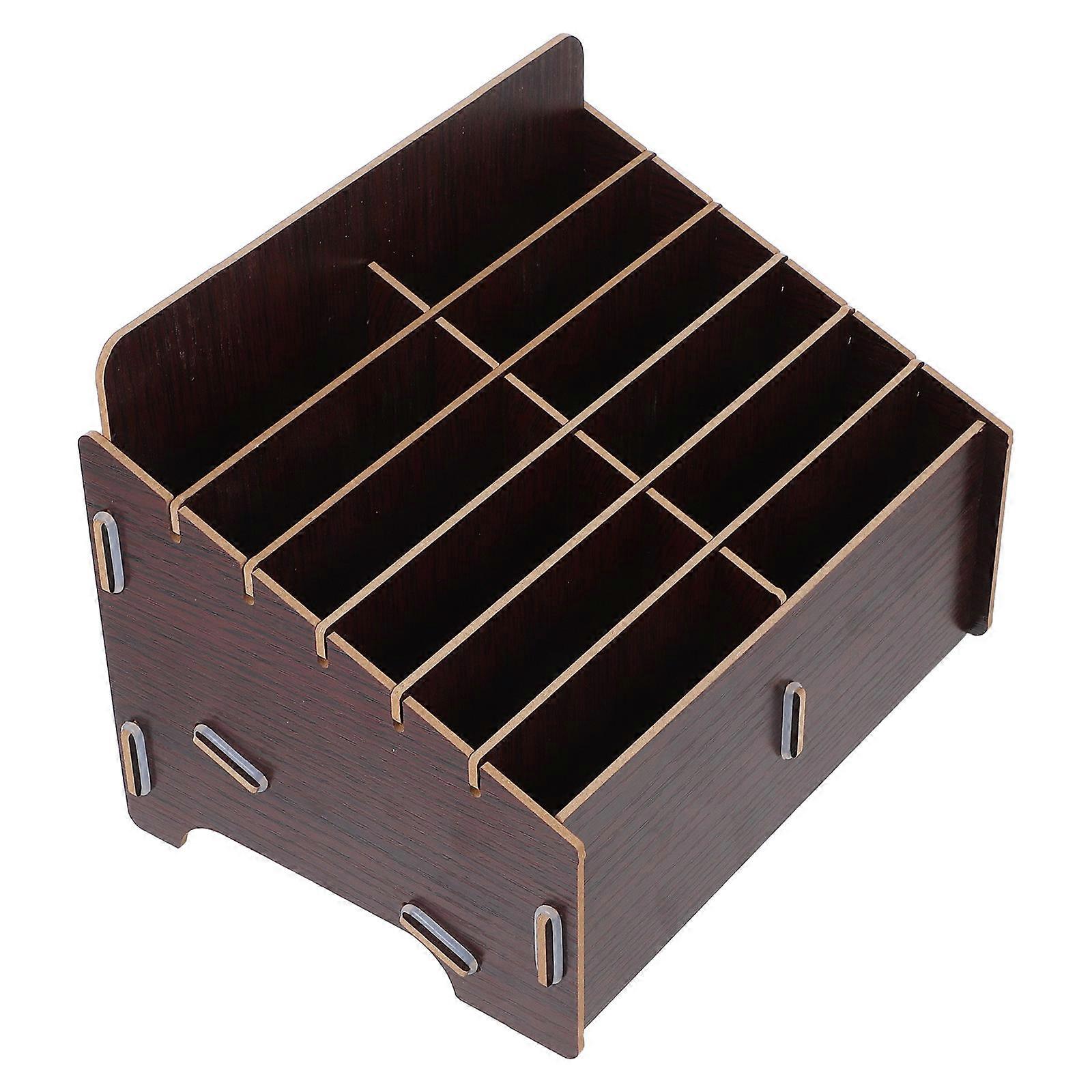 Cell Phone Storage Locker Wooden Organizer with Drawers 2Pcs for Desktop Use