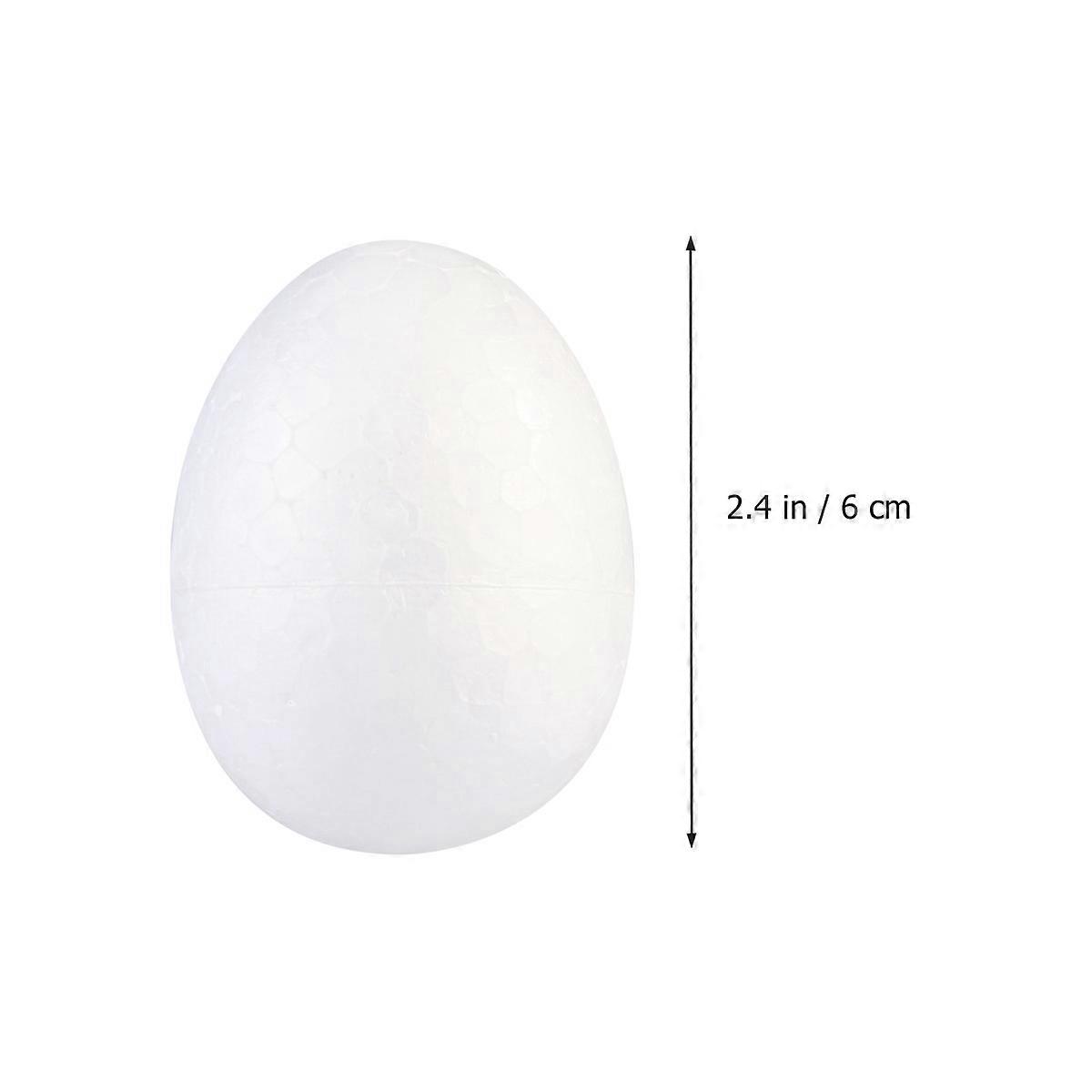 Durable Egg-shaped Foam Eggs For Family Crafting Activities White 6cm 100Pcs