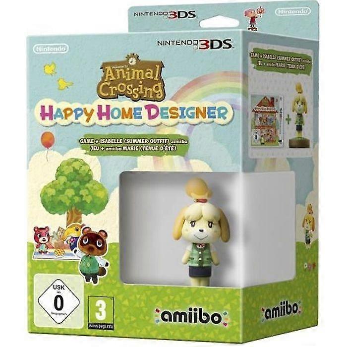 Nintendo 3DS - Animal Crossing Happy Home Designer + amiibo Isabelle - Simulation - In Box - 3+