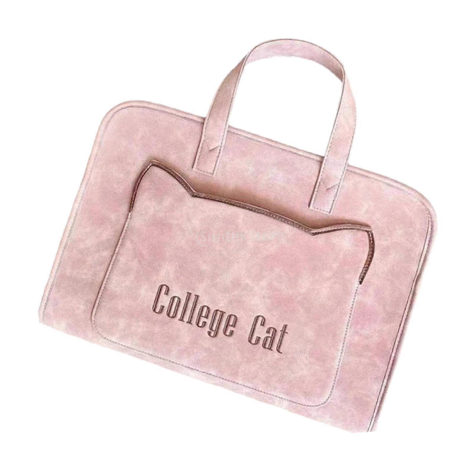 Work Briefcase Satchel Bag Large Capacity Computer Bag for Buness Notebook Pink