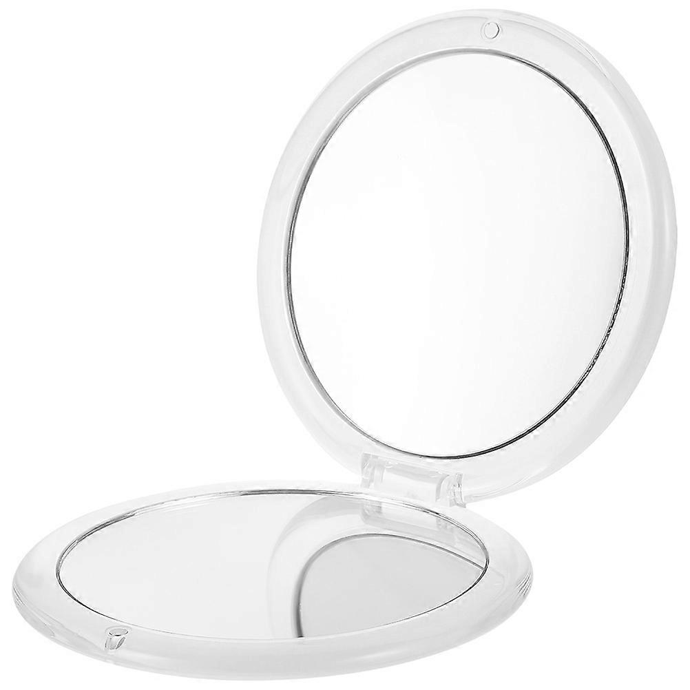 Folding Vintage Makeup Mirror 7X Magnification Social Gathering Touch Up Accessory White 1Set