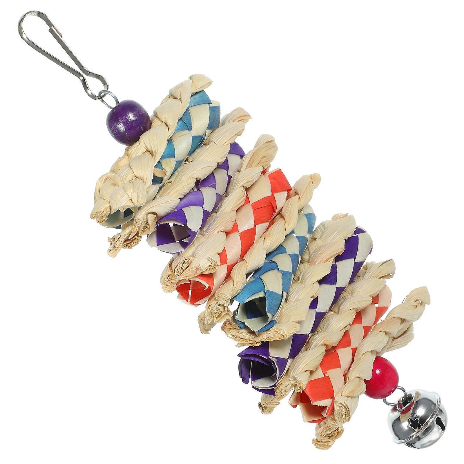 Corn Leaf Toy Bird Cage Bite Toy for Parrot Chewing Hanging Plaything