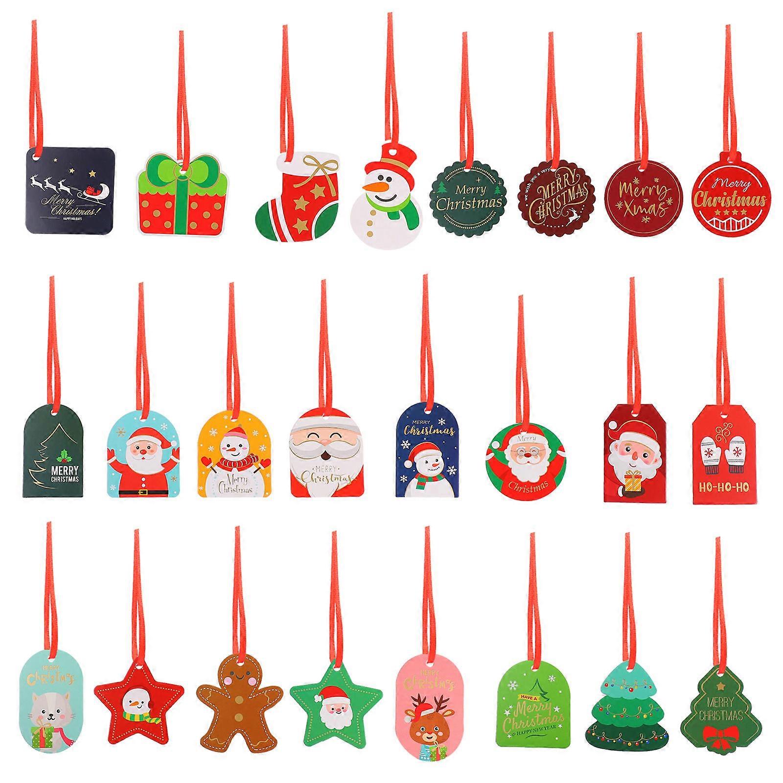 Christmas Gift Tag Pendant Creative Hanging Decor for Decoration 72Pcs Set