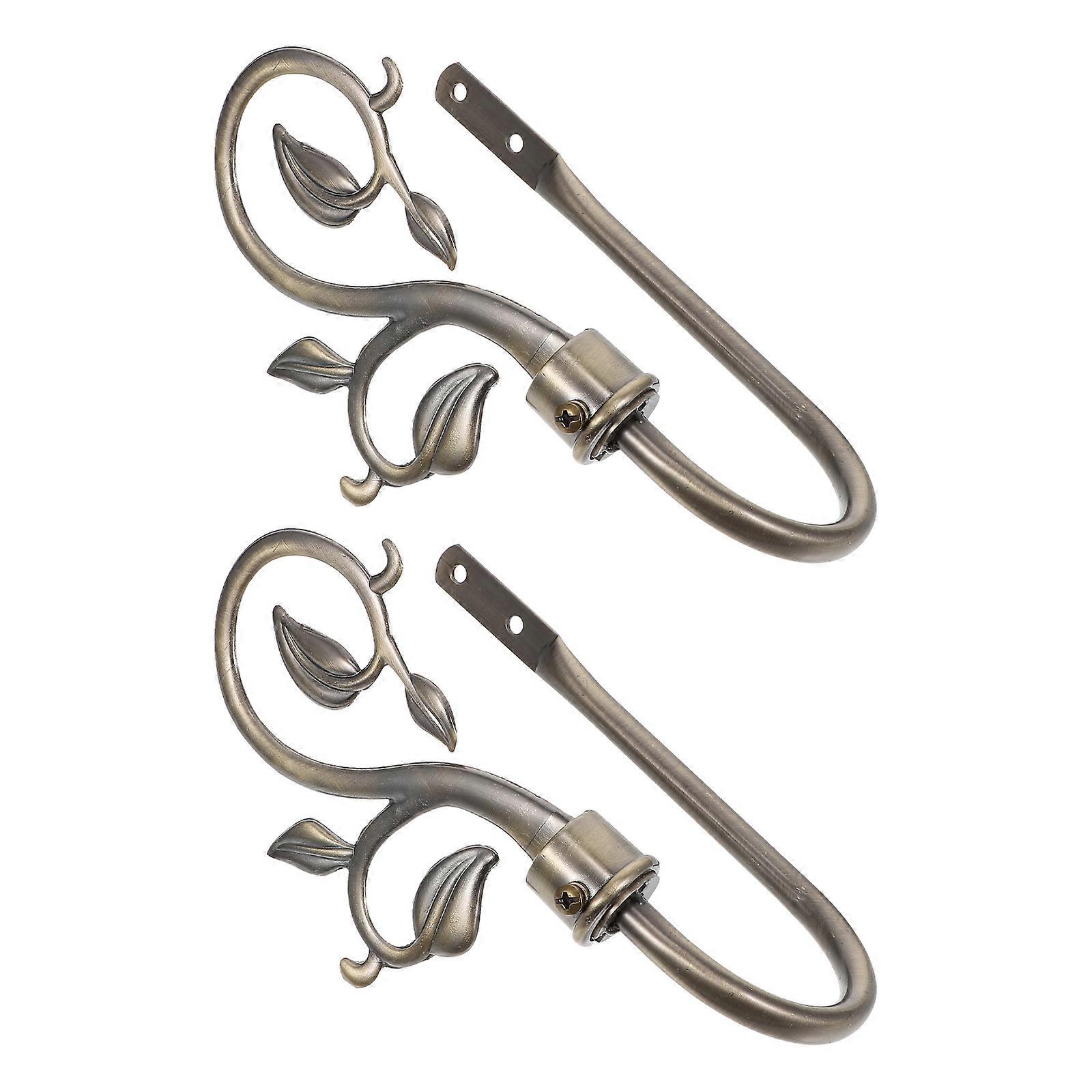 6Pcs Iron Curtain Holdbacks for U-Shape Wall Hooks Dark Brown